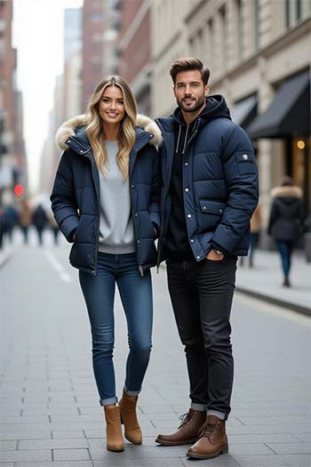 ست با کت پفی