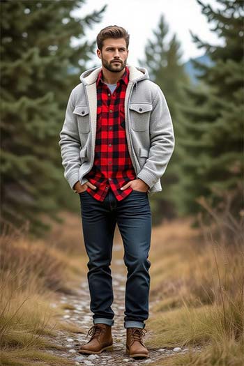 ست چهارخانه و جین